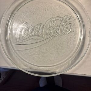 90’s Coca-Cola Embossed 13” Glass Platter